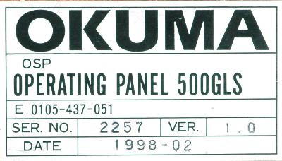 Okuma E0105-437-051 label image