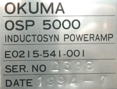 Okuma E0215-541-001 label image