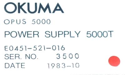 Okuma E0451-521-016 label image