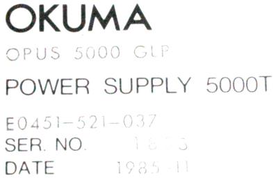 Okuma E0451-521-037 label image