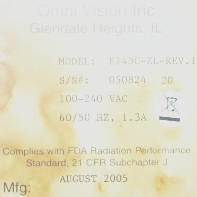 Omni Vision E14DC-ZL-REV.1 label image