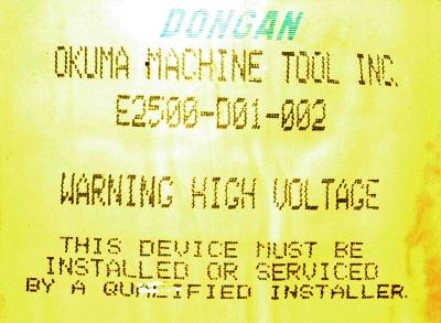 Dongan E2500-001-002 label image