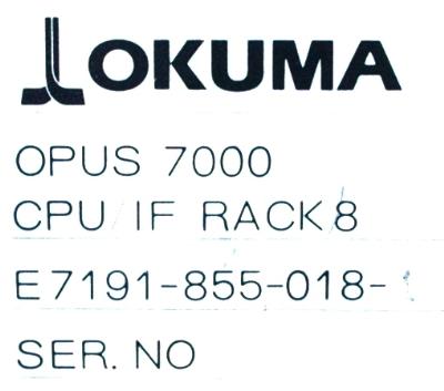 Okuma E7191-855-018-1 label image