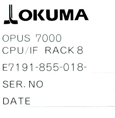 Okuma E7191-855-018-2 label image