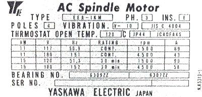 Yaskawa EEA-IKM-11-15 label image