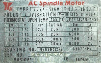 Yaskawa EEVA-5IK-3.7-5.5 label image
