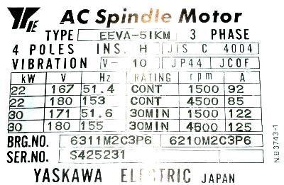 Yaskawa EEVA-5IKM-22-30 label image