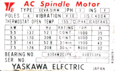 Yaskawa EEVA-5IKM-5.5-7.5 label image