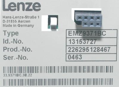 LENZE EMZ9371BC label image