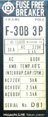 Hitachi, Ltd F-30B3P label image