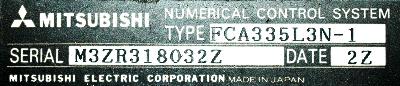Mitsubishi FCA335L3N-1 label image