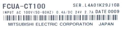 Mitsubishi FCUA-CT100 label image