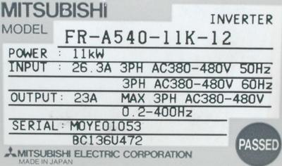 Mitsubishi FR-A540-11K-12 label image