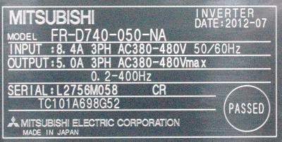 Mitsubishi FR-D740-050-NA label image
