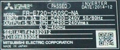 Mitsubishi FR-E720-050SC-NA label image