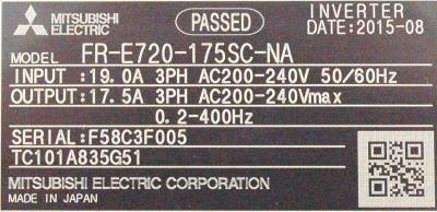 Mitsubishi FR-E720-175SC-NA label image