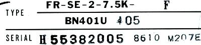 Mitsubishi FR-SE-2-7.5K-F label image
