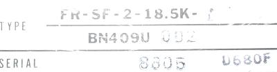Mitsubishi FR-SF-2-18.5K-TCE label image