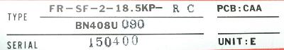 Mitsubishi FR-SF-2-18.5KP-RC label image