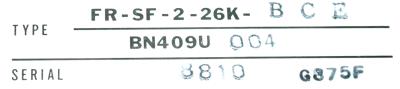 Mitsubishi FR-SF-2-26K-BCE label image