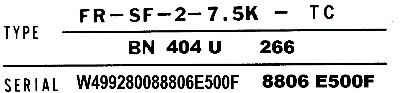 Mitsubishi FR-SF-2-7.5K-TC label image