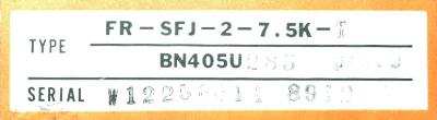 Mitsubishi FR-SFJ-2-7.5K-T label image
