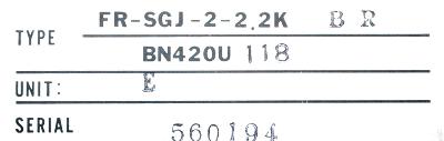 Mitsubishi FR-SGJ-2-2.2K-BR label image