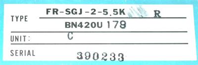 Mitsubishi FR-SGJ-2-5.5K-AR label image