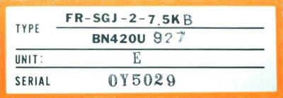 Mitsubishi FR-SGJ-2-7.5K-B label image