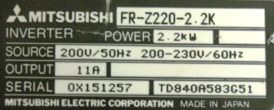 Mitsubishi FR-Z220-2.2K label image
