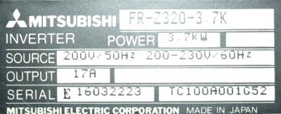 Mitsubishi FR-Z320-3.7K label image