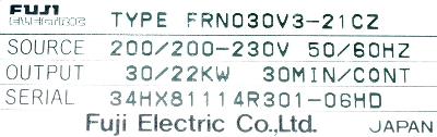 Fuji FRN030V3-21CZ label image