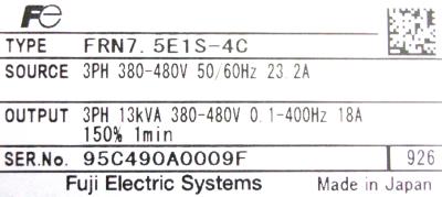 Fuji FRN7.5E1S-4C label image