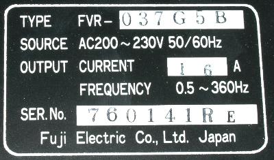 Fuji FVR037G5B-2 label image