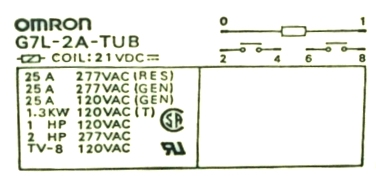 Omron G7L-2A-TUB-21VDC label image