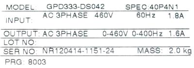Magnetek GPD333-DS042 label image
