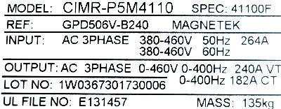 Magnetek GPD506V-B240 label image