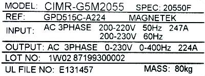 Magnetek GPD515C-A224 label image