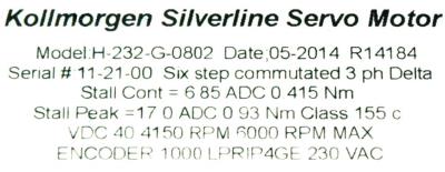 Kollmorgen H232-G-0802 label image