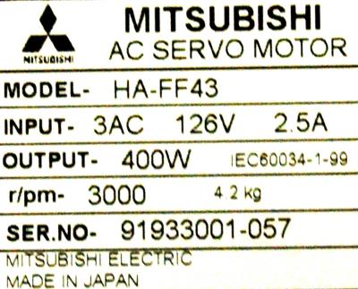 Mitsubishi HA-FF43 label image