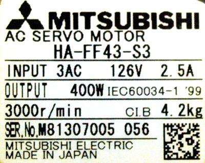 Mitsubishi HA-FF43-S3 label image