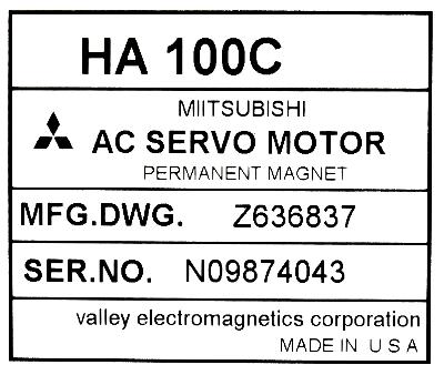 Mitsubishi HA100C label image
