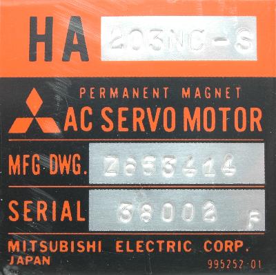 Mitsubishi HA203NC-S label image