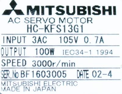 Mitsubishi HC-KFS13G1 label image