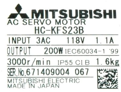 Mitsubishi HC-KFS23B label image