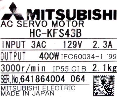 Mitsubishi HC-KFS43B label image