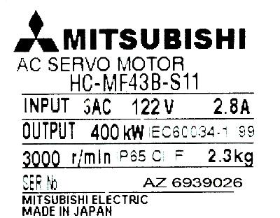 Mitsubishi HC-MF43B-S11 label image