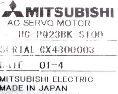 Mitsubishi HC-PQ23BK-S100 label image