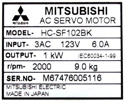 Mitsubishi HC-SF102BK label image