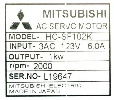 Mitsubishi HC-SF102K label image